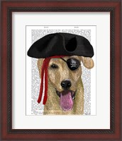 Framed Yellow Labrador Pirate