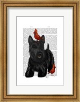 Framed Scottish Terrier and Birds