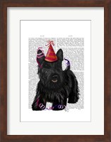 Framed Scottish Terrier and Party Hat
