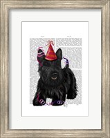 Framed Scottish Terrier and Party Hat