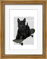 Framed Scottish Terrier and Skateboard