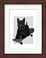 Framed Scottish Terrier and Skateboard