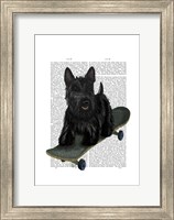 Framed Scottish Terrier and Skateboard
