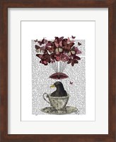 Framed Blackbird In Teacup