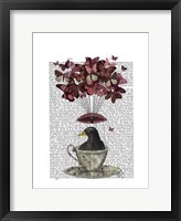 Blackbird In Teacup Framed Print