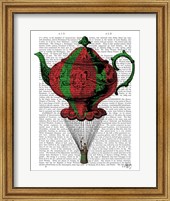 Framed Flying Teapot 2 Red and Green