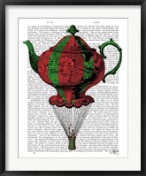 Framed Flying Teapot 2 Red and Green