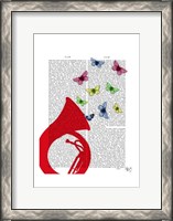 Framed Tuba with Butterflies