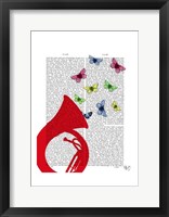 Tuba with Butterflies Framed Print