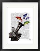 Tuba And Fish Framed Print