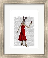 Framed Rabbit in Red Dress