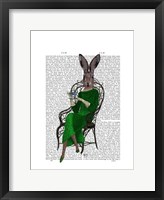 Lady Bella Rabbit Taking Tea Framed Print