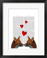 Foxes in Love Framed Print