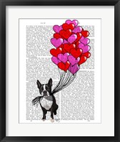 Framed Boston Terrier And Balloons