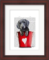 Framed Buckets of Love Dachshund Puppy
