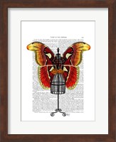 Framed Mannequin Red And Yellow Butterfly