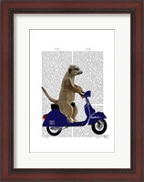 Framed Meerkat on Dark Blue Moped