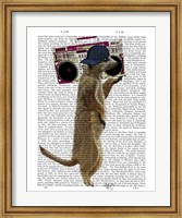 Framed Meerkat with Boom Box Ghetto Blaster