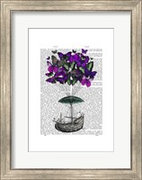 Framed Butterfly Airship 2 Purple and Green