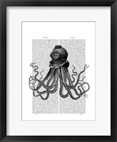 Framed Octopus and Diving Helmet