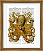 Framed Vintage Yellow Octopus Front