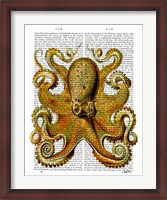 Framed Vintage Yellow Octopus Front