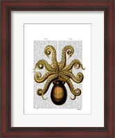 Framed Vintage Yellow Octopus Underside