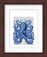 Framed Vintage Blue Octopus 1  Front
