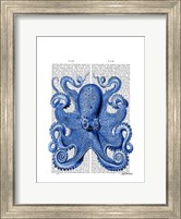 Framed Vintage Blue Octopus 1  Front