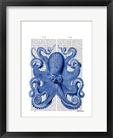 Vintage Blue Octopus 1  Front Framed Print