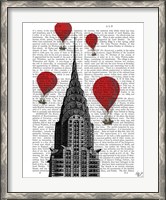 Framed Chrysler Building and Red Hot Air Balloons