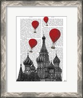 Framed St Basil's Cathedral and Red Hot Air Balloons
