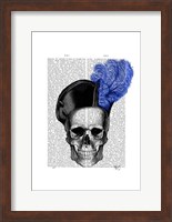 Framed Skull with Blue Hat