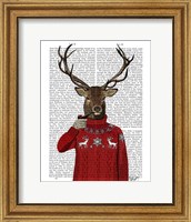 Framed Deer in Ski Sweater