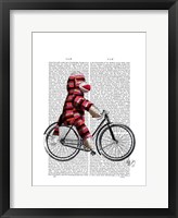 Framed Sock Monkey on Bicycle