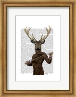 Framed Fencing Deer Portrait