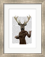 Framed Fencing Deer Portrait