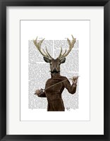 Framed Fencing Deer Portrait