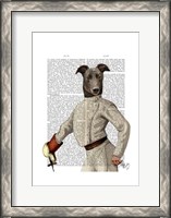 Framed Greyhound Fencer in Cream Portrait