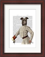 Framed Greyhound Fencer in Cream Portrait
