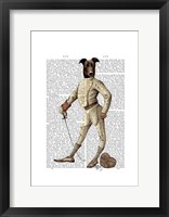 Greyhound Fencer in Cream Full Framed Print
