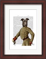 Framed Greyhound Fencer Dark Portrait