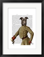 Framed Greyhound Fencer Dark Portrait