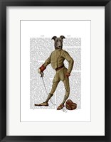 Greyhound Fencer Dark Full Framed Print