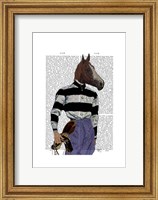 Framed Horse Racing Jockey Portrait