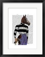 Horse Racing Jockey Portrait Framed Print
