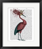 Crowed Marsala Heron Framed Print