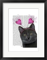 Black Cat Valentines Framed Print