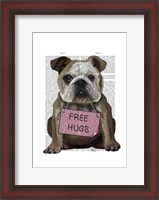 Framed Bulldog Free Hugs