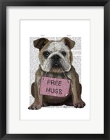 Framed Bulldog Free Hugs